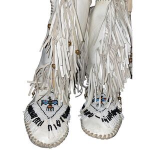 Vintage Custom Made Native American Fringe Boots